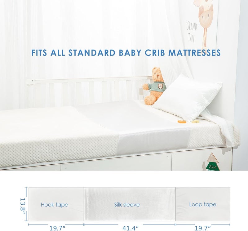 PROMEED 23 Momme Silk Crib Slip for Baby Hair, No More Bed Head and Baby Bald Spots, 100% Silk Crib/Bassinet Sheets for Baby Boy/Girl (White) - Image 5